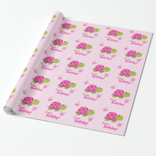 Papier Cadeau Cute Turtle, enveloppement cadeau personnalisé po