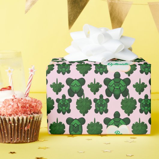 Papier Cadeau Cute Turtle Leaves Seamless Pattern, Tropical  (Fête d'anniversaire)