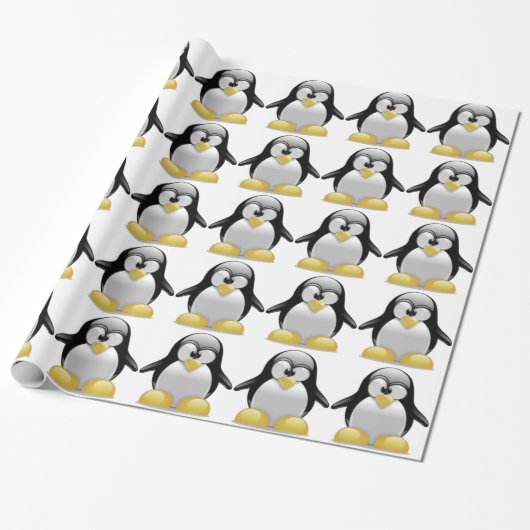 Papier Cadeau Cute Tux Penguin Drôle Cartographie Art (Déroulé)