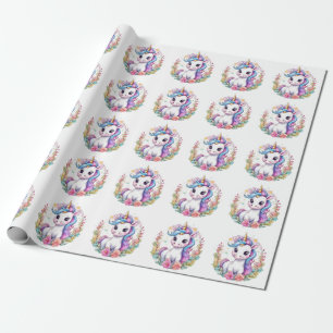 Papier Cadeau Cute Unicorn Cool Unicorn positif