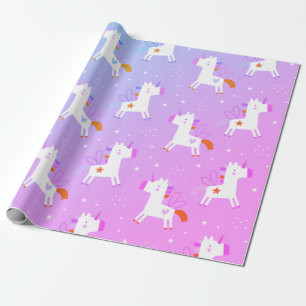 Papier Cadeau Cute Unicorn imprimé