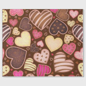 Papier Cadeau Cute Valentine Cookies | Enveloppe cadeau Valentin (Plat)