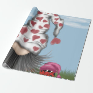 Papier Cadeau Cute Valentine Gnome