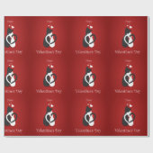 Papier Cadeau Cute Valentine's Day Chats Amour (Plat)