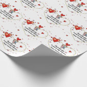 Papier Cadeau Cute Valentine's day couple hearts custom (Coin)