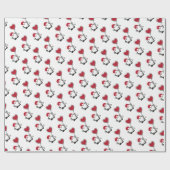 Papier Cadeau Cute Valentines Gnome avec un ballon en forme de c (Plat)