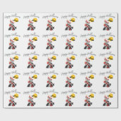 Papier Cadeau Cute Vampire Girl and Haunted Castle Halloween (Plat)