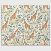 Papier Cadeau Cute Watercolor Giraffe Pattern (Plat)
