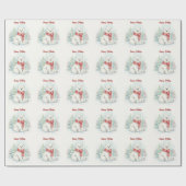 Papier Cadeau Cute watercolor Polar Bear Winter  (Plat)