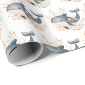 Papier Cadeau Cute Whale (Coin rond)