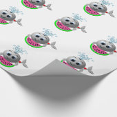 Papier Cadeau Cute Whale and Watermelon (Coin)