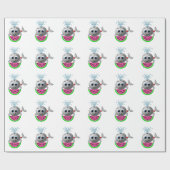 Papier Cadeau Cute Whale and Watermelon (Plat)