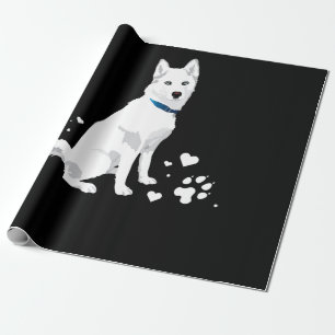 Papier Cadeau Cute White Siberian Husky - Sweet White Snow Dog
