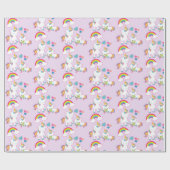 Papier Cadeau Cute White Unicorns Magical Mama & Baby (Plat)