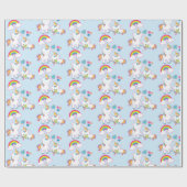 Papier Cadeau Cute White Unicorns Magical Mama & Baby (Plat)