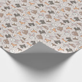 Papier Cadeau Cute Woodland Animaux sans couture motif (Coin)