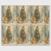 Papier Cadeau Cute woodland bunny christmas festive winter (Plat)
