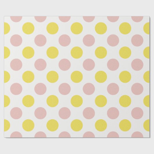 Papier Cadeau Cute Yellow and Pink Polka Dot (Plat)