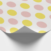Papier Cadeau Cute Yellow and Pink Polka Dot (Coin)