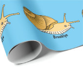 Papier Cadeau Cute yellow snail cartoon (Coin rond)