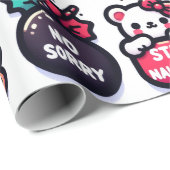 Papier Cadeau Cutie Bears and Bulbs (Coin rond)