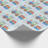 Papier Cadeau Cutie dans son train de Noël aquarelle peinture (Coin)