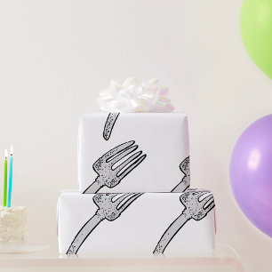 Papier Cadeau Cutlerie Rustique Vintage Fork Retro