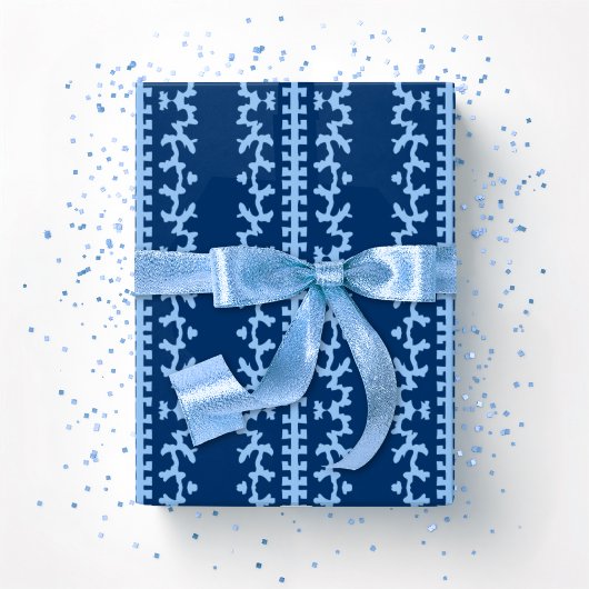 Papier Cadeau Cutwork Vine in Blue Indigo