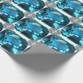 Papier Cadeau Cyan (Coin)