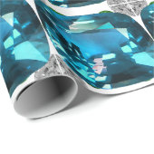 Papier Cadeau Cyan (Coin rond)