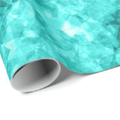 Papier Cadeau Cyan Crumpled Texture (Coin rond)