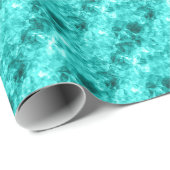 Papier Cadeau Cyan Crumpled Texture (Coin rond)
