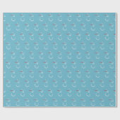 Papier Cadeau Cyan d'hiver Cute Snowman Motif (Plat)