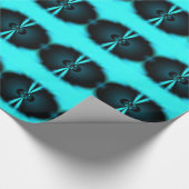 Papier Cadeau Cyan et Black Abstrait Art Print (Coin)