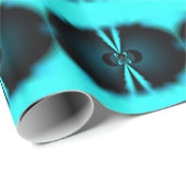 Papier Cadeau Cyan et Black Abstrait Art Print (Coin rond)