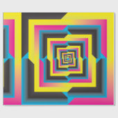Papier Cadeau cyan magenta jaune noir mélangé (Plat)