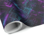 Papier Cadeau cyberpunk vaporwave synthwave rétro dubstep edm (Coin rond)