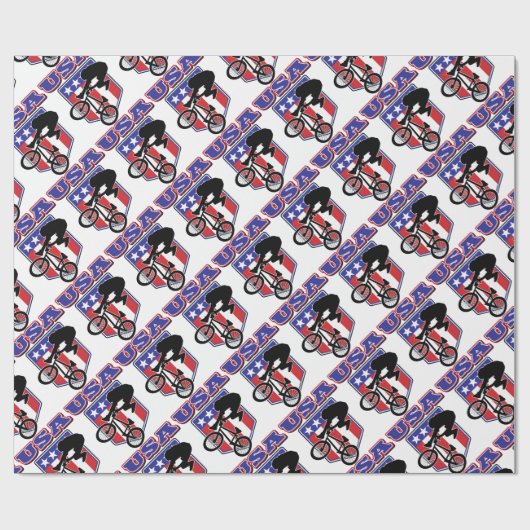 Papier Cadeau Cycliste d'USA-BMX (Plat)