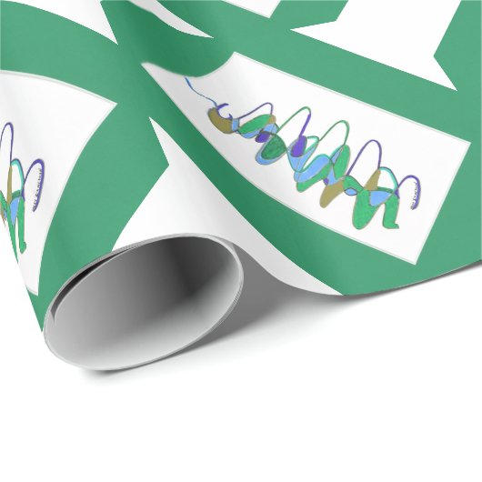 Papier Cadeau Cyclone vert (Coin rond)