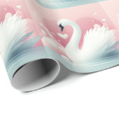 Papier Cadeau Cygne blanc (Coin rond)