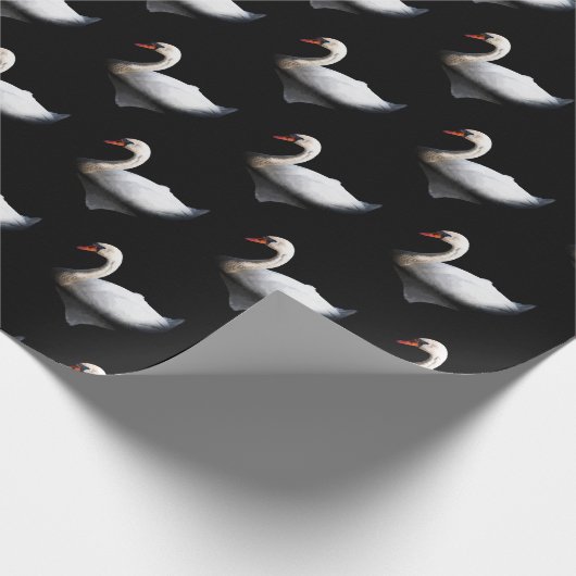 Papier Cadeau Cygne blanc sur noir (Coin)