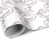 Papier Cadeau Cygne dans la couronne (Coin rond)