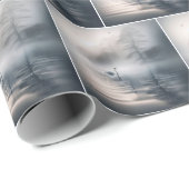 Papier Cadeau Cygnes Sur Le Lac Misty (Coin rond)