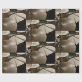 Papier Cadeau Cymbales à tambour et bâtons (Plat)