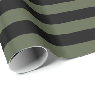 Papier Cadeau Cyprès vert et rayure noire