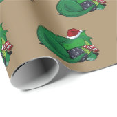 Papier Cadeau D20 dragon vert - édition de vacances (Coin rond)