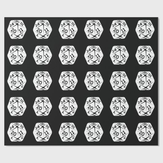 Papier Cadeau d20 geek swag (Plat)