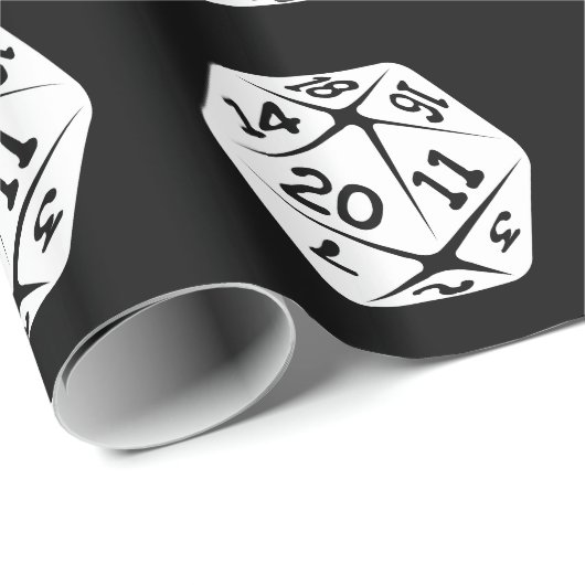 Papier Cadeau d20 geek swag (Coin rond)
