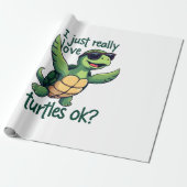 Papier Cadeau Dabbing Sea Turtle I Just Really Love Turtles Ok_ (Déroulé)
