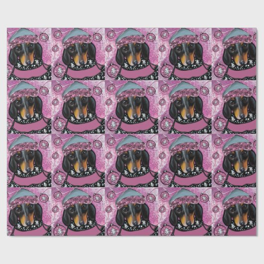 PAPIER CADEAU DACHSHING (Plat)